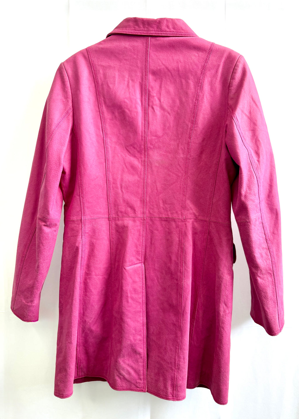 Vintage Pink Suede Longline Jacket
