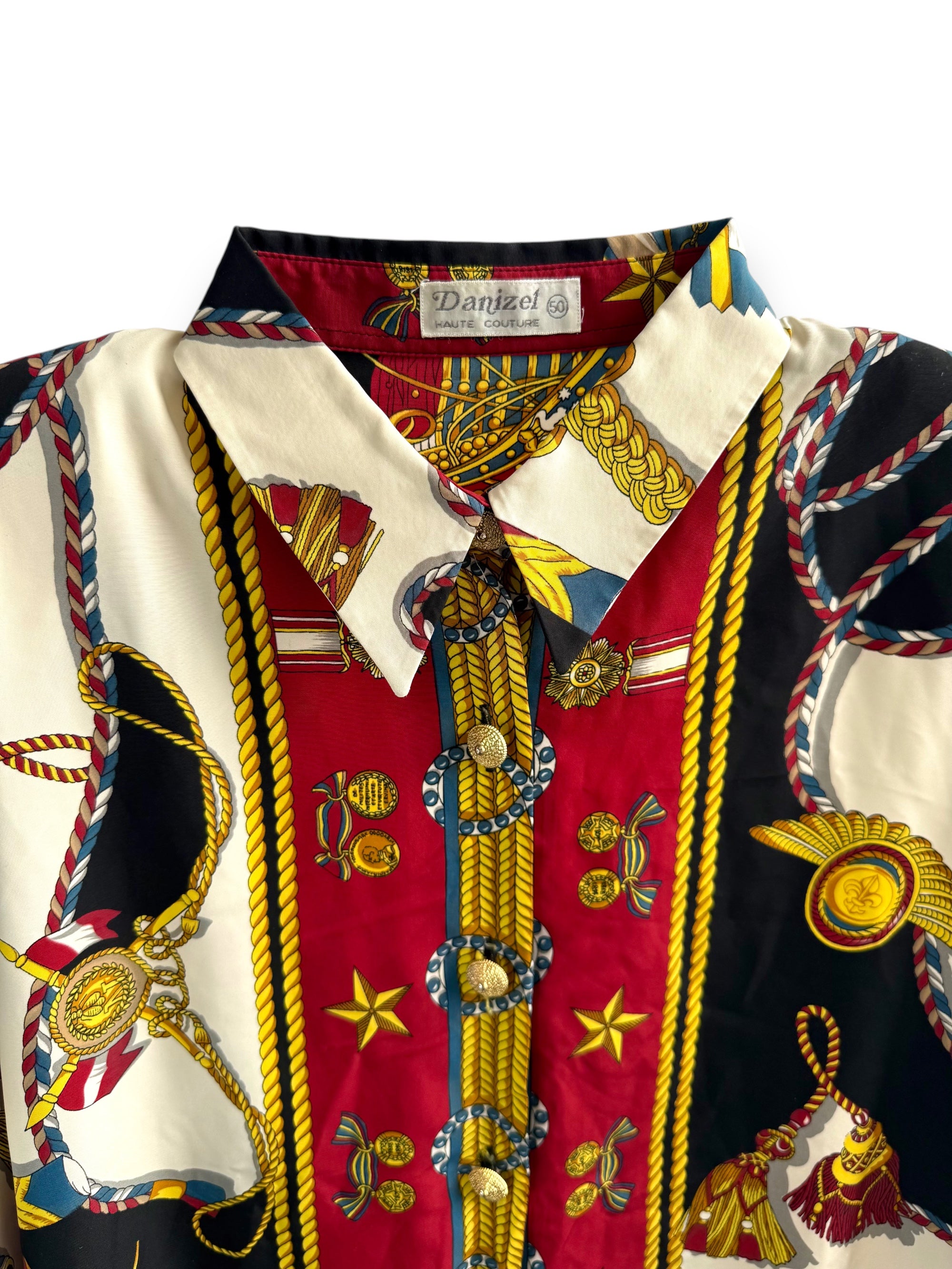 Vintage DANIZEL Baroque Print Multicolor Shirt