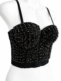 Beaded Sequin Bustier Crop Top