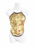 Oriental Satin Halter Top – Gold