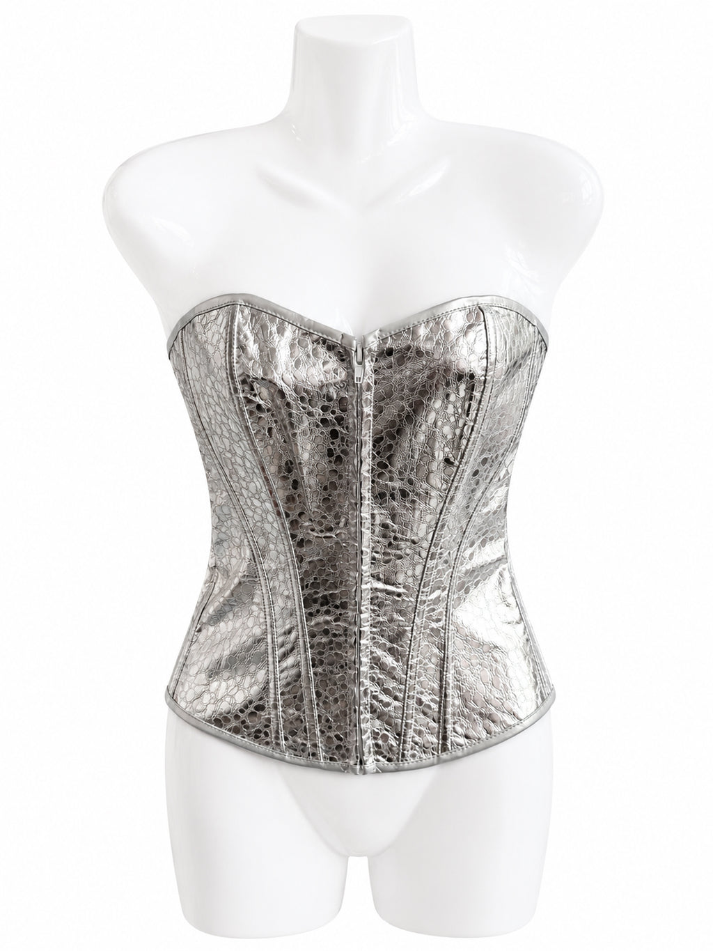 Silver Metallic Vintage-Inspired Corset