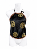 Oriental Satin Halter Top – Black