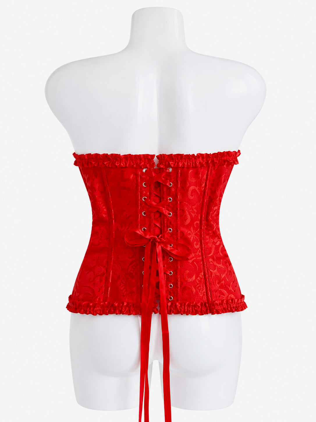 Vintage Inspired Red Brocade Corset