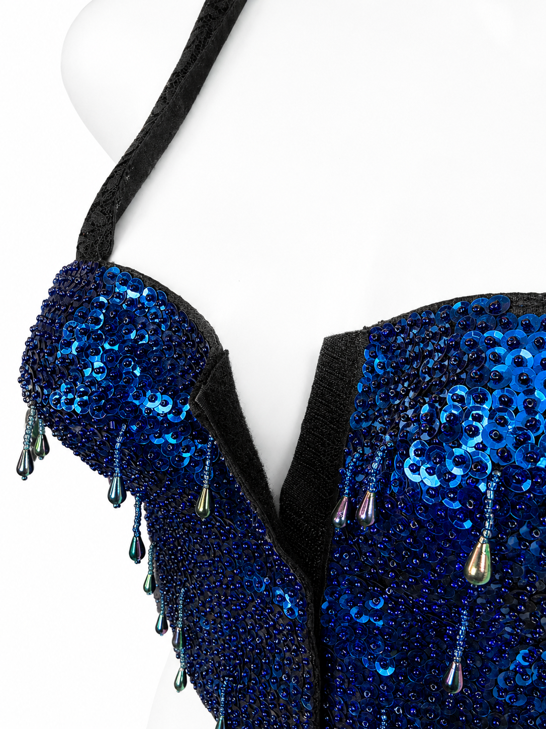 Sequin & Bead Halter Crop Top